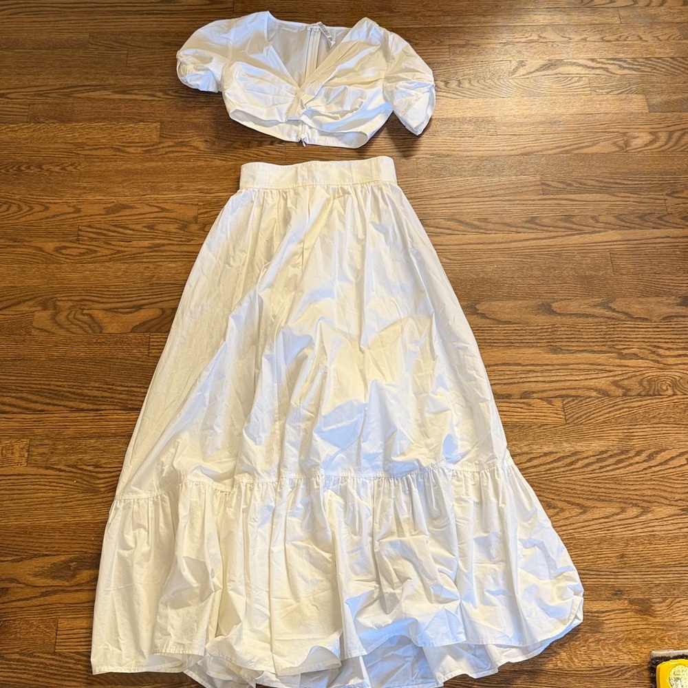A.L.C. Elegant White Ensemble Shirt Size 0 Skirt Size 4